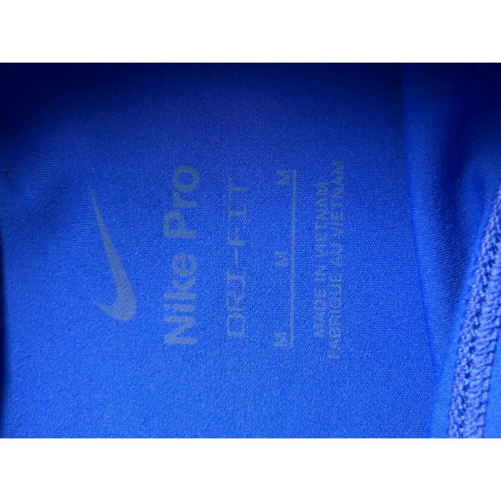 Nike Pro Dri-FIT Compression Mock Neck Shirt Women's Medium Blue Athletic - Picture 6 of 6